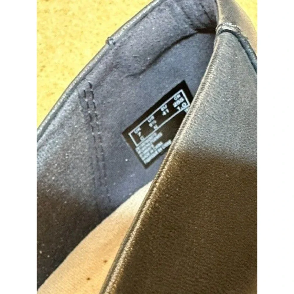 NWOT Clarks Collection Navy Leather Pleated Ballet Flats Womens Size 9.5  1